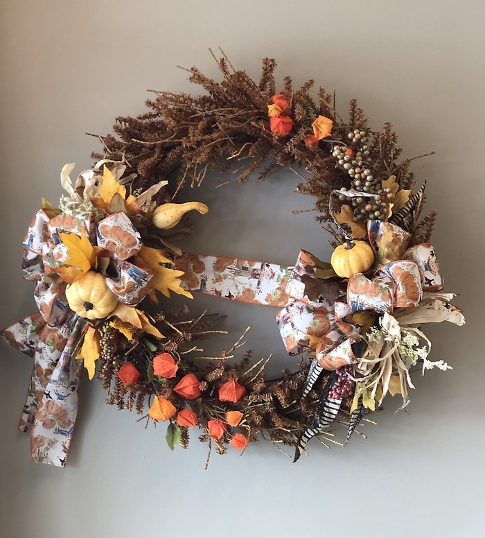 Pumpkin Scarecrow Door Wreath