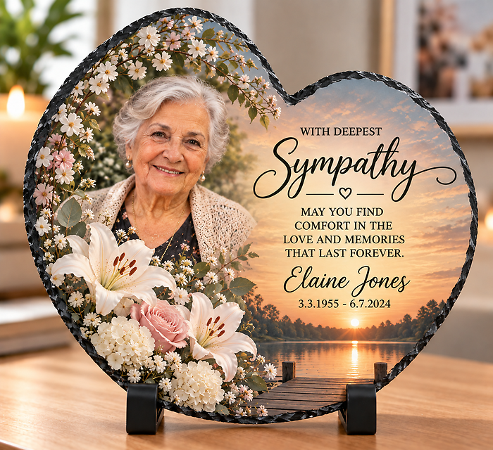 Personalized Heart Memorial Slate