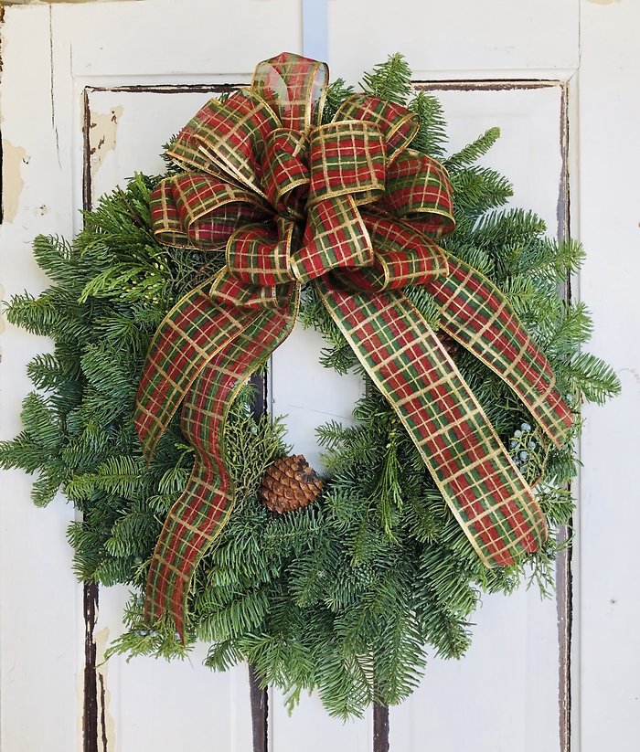 Live Evergreen Door Wreath