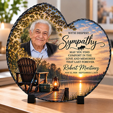 Personalized Heart Memorial Slate
