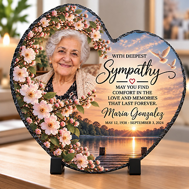 Personalized Heart Memorial Slate